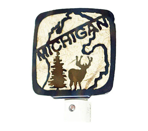 Rustic Michigan Deer Night Light – Handcrafted LED Illumination | Made in USA Home Decor Knights Home Decor  item