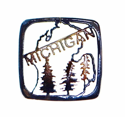 Rustic Michigan Mitten Coaster – Handcrafted Wood Drink Holder | Family Veteran Owned | Made in USA Knights Home Decor  item
