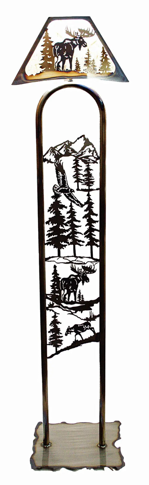 Rustic Moose Floor Lamp – Handcrafted Metal Wilderness Decor | Veteran Owned | Made in USA Knights Home Decor  item