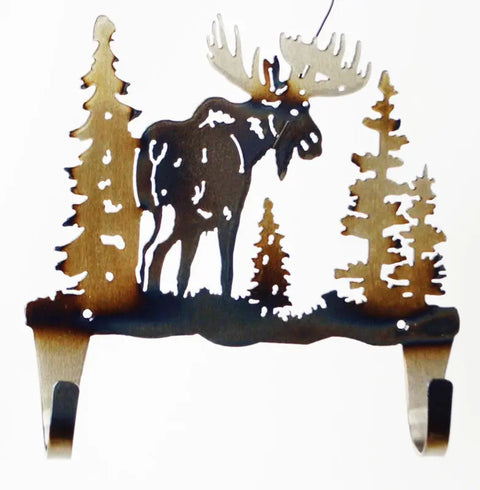 Rustic Moose Wall Hook – Handmade Steel Coat and Towel Hanger | Cabin Decor | Made in USA Knights Home Decor  item