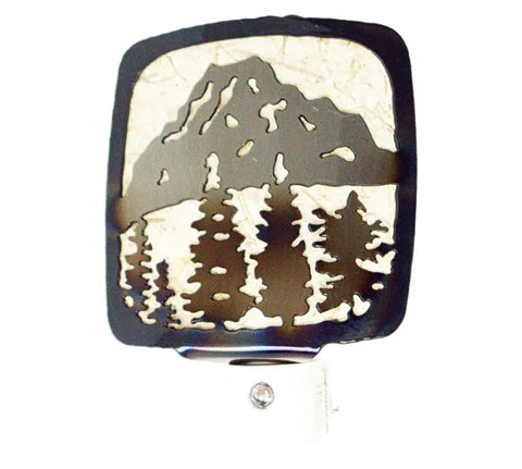 Rustic Mountain and Trees Night Light – Handcrafted LED Nature Glow | Made in USA Knights Home Decor  item