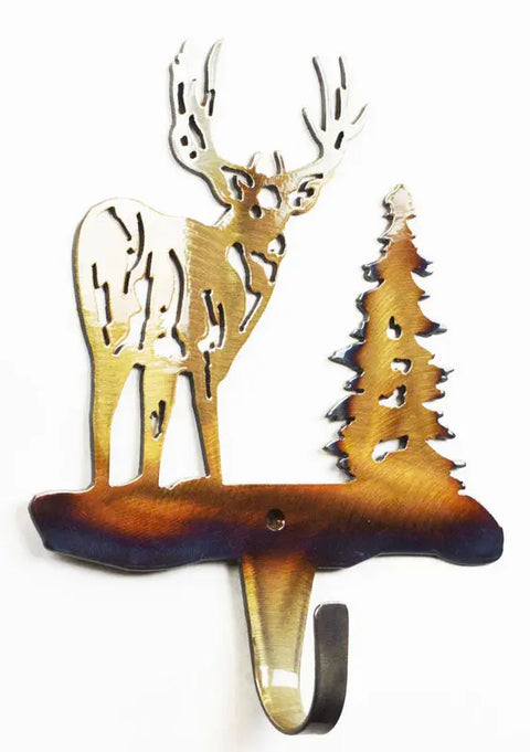 Rustic Mule Deer Metal Wall Hook – Handcrafted Steel Coat and Towel Hanger | Made in USA Knights Home Decor  item