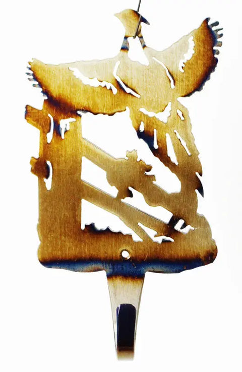 Rustic Pheasant Wall Hook – Handmade Steel Coat and Towel Hanger | Made in USA Knights Home Decor  item