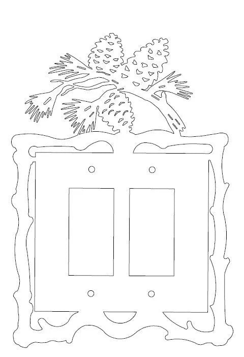 Rustic Pine Cone Toggle Switch Plate – Handmade Wall Cover Decor | Made in USA Cabin Style Knights Home Decor  item