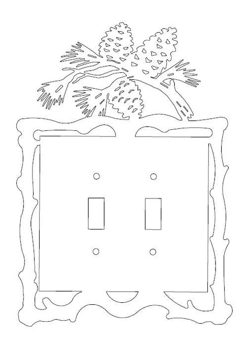 Rustic Pine Cone Toggle Switch Plate – Handmade Wall Cover Decor | Made in USA Cabin Style Knights Home Decor  item