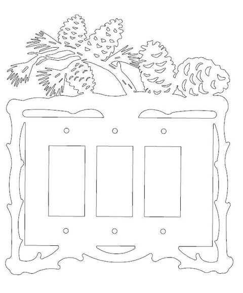 Rustic Pine Cone Toggle Switch Plate – Handmade Wall Cover Decor | Made in USA Cabin Style Knights Home Decor  item