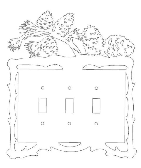 Rustic Pine Cone Toggle Switch Plate – Handmade Wall Cover Decor | Made in USA Cabin Style Knights Home Decor  item