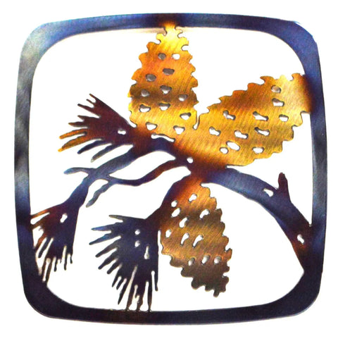 Rustic Pine Cone Trivet – Handcrafted Kitchen Hot Plate Pad | Made in USA Knights Home Decor  item