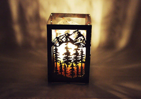 Rustic Pine Tree Metal Candle Lantern – Handmade Cabin Decor | Made in USA Knights Home Decor  item