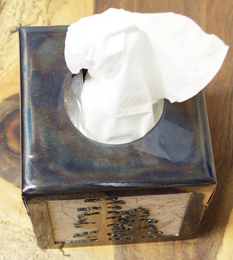 Rustic Pine Tree Tissue Box Holder – Handmade Decorative Cover for Standard Square Tissues | Made in USA Knights Home Decor  item