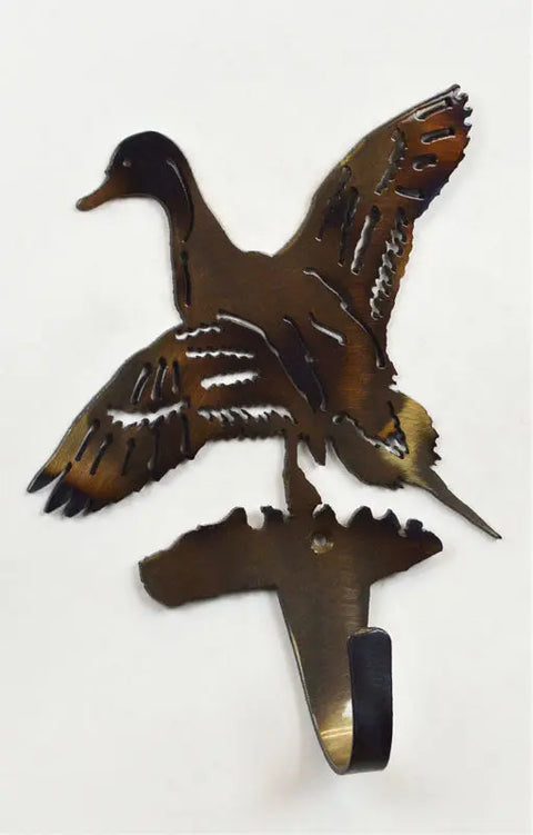Rustic Pintail Duck Wall Hook – Handcrafted Steel Coat and Towel Hanger | Made in USA Knights Home Decor  item