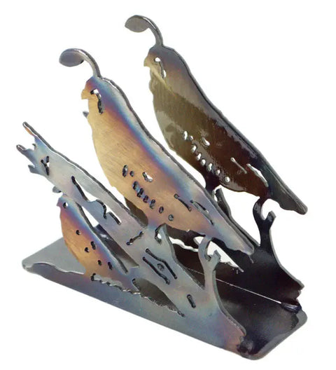 Rustic Quail Metal Napkin Holder – Handcrafted Table Décor Accent | Made in USA Knights Home Decor  item
