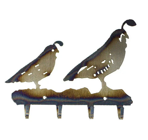 Rustic Quail Silhouette Key Holder – Handcrafted Wall Mounted Key Rack | Made in USA Knights Home Decor  item