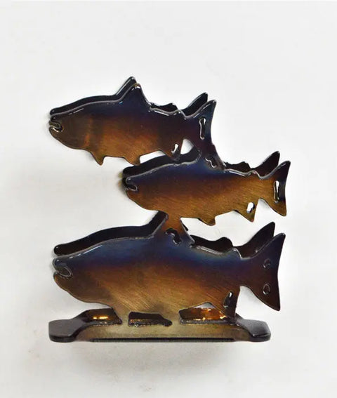 Rustic Salmon Cocktail Napkin Holder – Handcrafted Tabletop Accent | Made in USA by Knights Home Decor Knights Home Decor  item