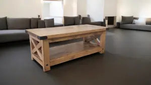 Rustic Solid Wood Coffee Table – Handcrafted Table with Bottom Shelf | Made in USA | Model #1027 Limitless Woodworking  item