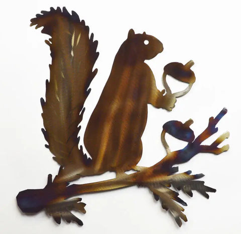 Rustic Squirrel Wall Art – Handcrafted Metal Home Decor | Made in USA Knights Home Decor  item