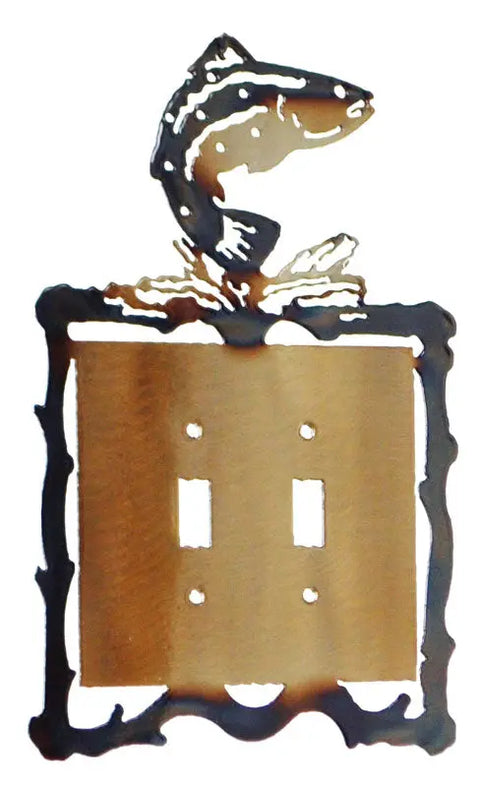 Rustic Steel Head Trout Metal Light Switch Plate – Handcrafted Wall Decor | Made in USA Knights Home Decor  item