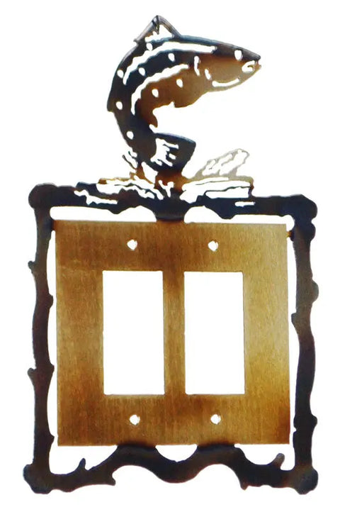 Rustic Steel Head Trout Metal Light Switch Plate – Handcrafted Wall Decor | Made in USA Knights Home Decor  item