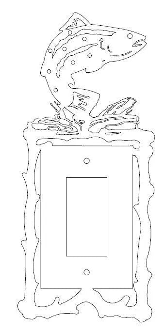 Rustic Steel Head Trout Metal Light Switch Plate – Handcrafted Wall Decor | Made in USA Knights Home Decor  item