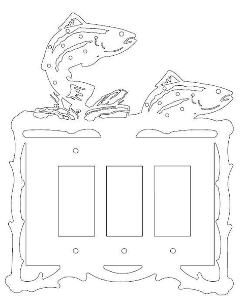 Rustic Steel Head Trout Metal Light Switch Plate – Handcrafted Wall Decor | Made in USA Knights Home Decor  item