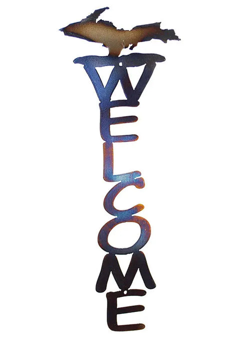 Rustic Upper Peninsula Metal Welcome Sign – 24 Inch Handmade Wall Decor | Made in USA Knights Home Decor  item