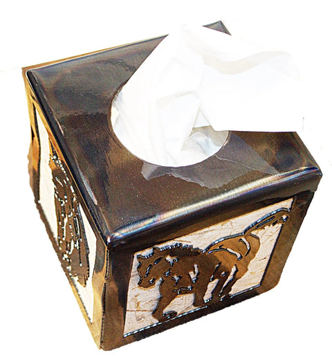 Rustic Western Horse and Colt Tissue Box Holder – Handcrafted Décor Accent | Made in USA Knights Home Decor  item