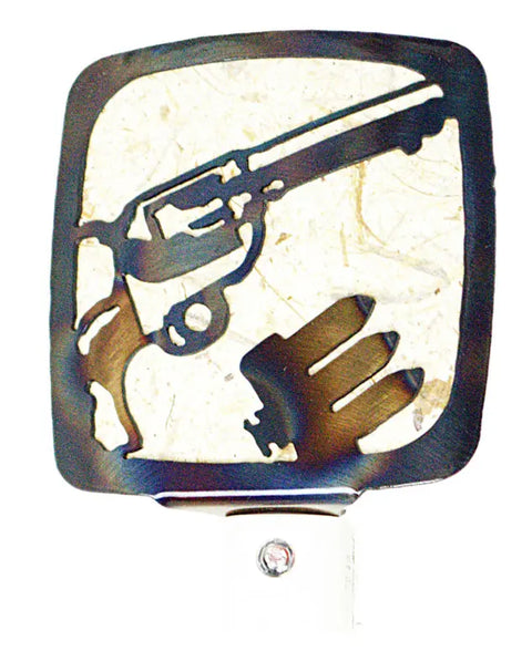 Rustic Western Revolver Night Light – Handcrafted Western Decor Accent | Made in USA by Veteran Family Knights Home Decor  item