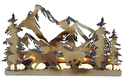 Rustic Western Running Horses T-Light Candle Holder – Handcrafted Metal Art Decor | Made in USA Knights Home Decor  item