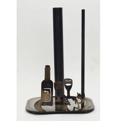 Rustic Wine Bottle Paper Towel Holder – Handmade Durable Metal Kitchen Organizer | Made in USA Knights Home Decor  item
