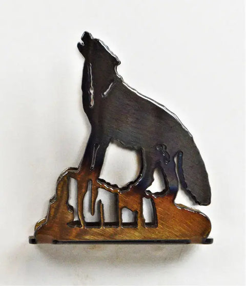Rustic Wolf Howling Cocktail Napkin Holder – Handmade Wildlife Decor | Made in USA Knights Home Decor  item