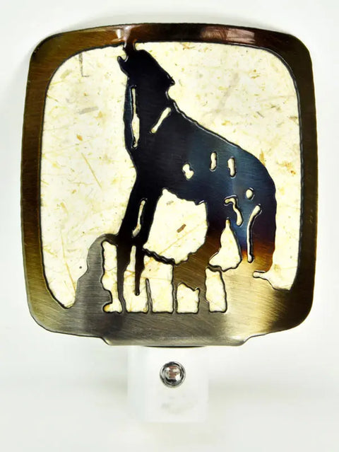 Rustic Wolf Howling Night Light – Handcrafted Metal Art | American-Made Home Accent Lighting Knights Home Decor  item