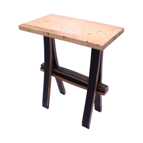 Rustic Wormy Maple Accent Table – Reclaimed Whiskey Barrel Legs | Amish Made in USA Amish Toy Box  Plant Stand Table