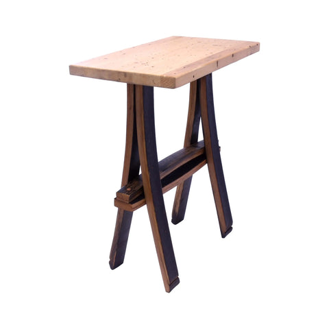 Rustic Wormy Maple Accent Table – Reclaimed Whiskey Barrel Legs | Amish Made in USA Amish Toy Box  Plant Stand Table