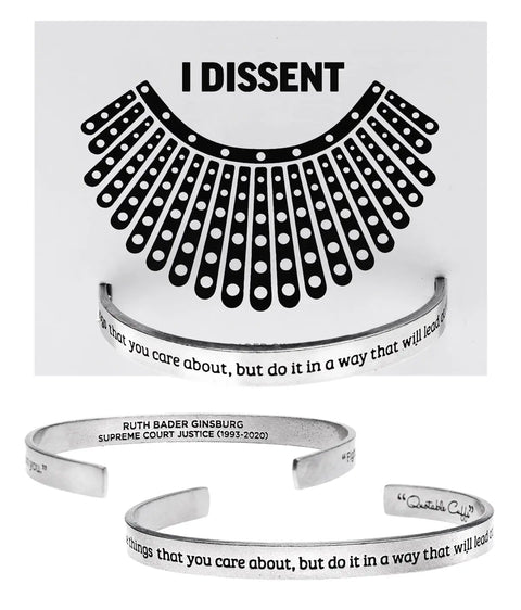 Ruth Bader Ginsburg Inspirational Quotable Cuff Bracelet – Handcrafted Pewter Jewelry | Made in USA Whitney Howard Designs  Cuff Bracelets