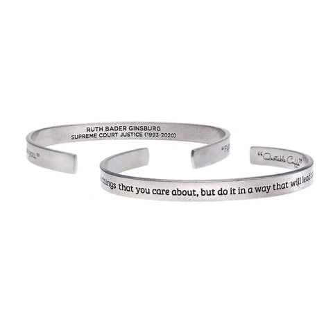Ruth Bader Ginsburg Inspirational Quotable Cuff Bracelet – Handcrafted Pewter Jewelry | Made in USA Whitney Howard Designs  Cuff Bracelets
