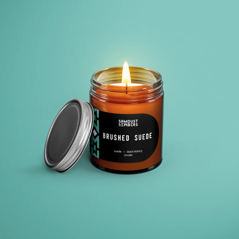 Brushed Suede Scented Candle – Handcrafted Luxury Aromatherapy | Made in USA Sawdust & Embers  Apothecary Candles