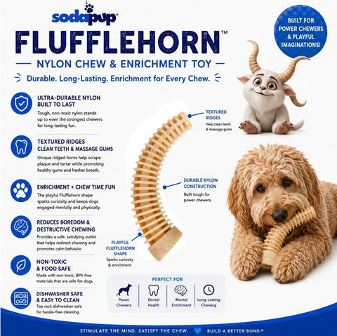 Honey Bone EChew Nylon Dog Chew Toy XL – Durable Made in USA SodaPup  Nylon Dog Toys