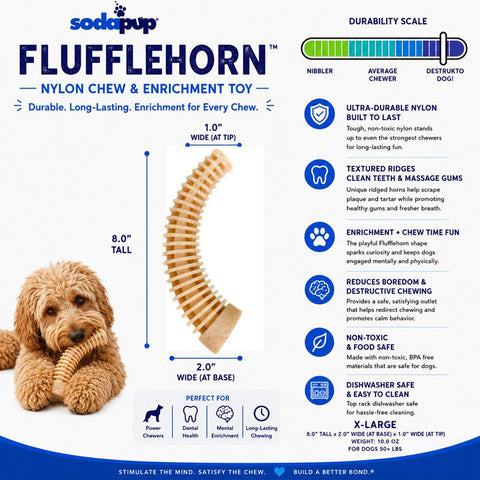 Honey Bone EChew Nylon Dog Chew Toy XL – Durable Made in USA SodaPup  Nylon Dog Toys