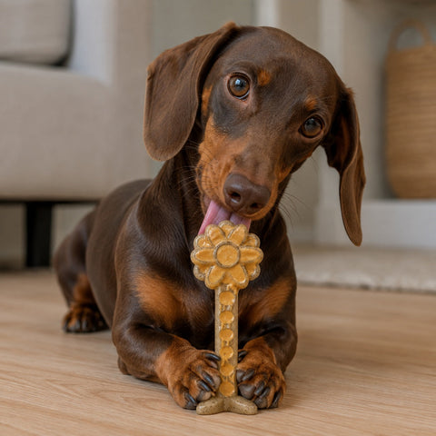 Flower Tower Durable Nylon Dog Chew Toy – Enrichment Treat Dispenser | Made in USA SodaPup  Nylon Dog Toys