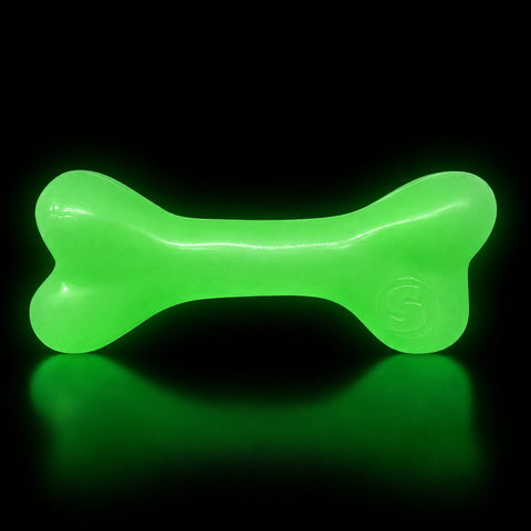 PUP-X Glow in the Dark Synthetic Rubber Dog Bone Toy – Durable Chew & Floating Toy | Made in USA SodaPup  Rubber Dog Toys