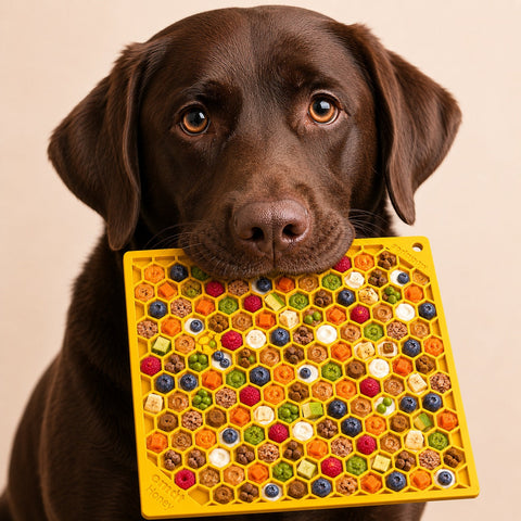 Honeycomb Pattern Pet Lick Mat – Enrichment Treat Tray | Made in USA SodaPup  EMAT