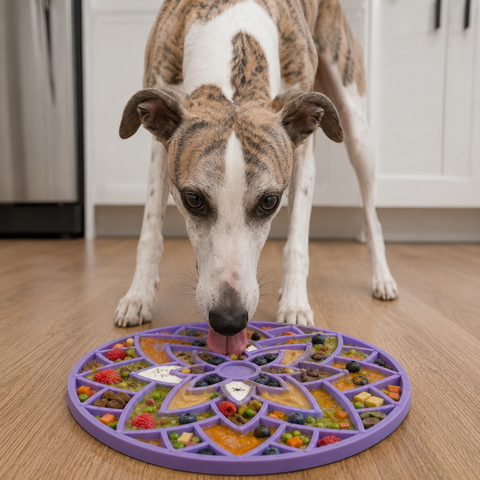 Lotus Pattern Dog Lick Mat With Suction Cups – Enrichment Feeding Tool | Made in USA SodaPup  EMAT