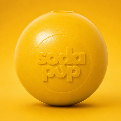 Chew Proof Floating Dog Fetch Ball – Durable Squeaker Toy 3 Inch | Made in USA SodaPup  Rubber Dog Toys