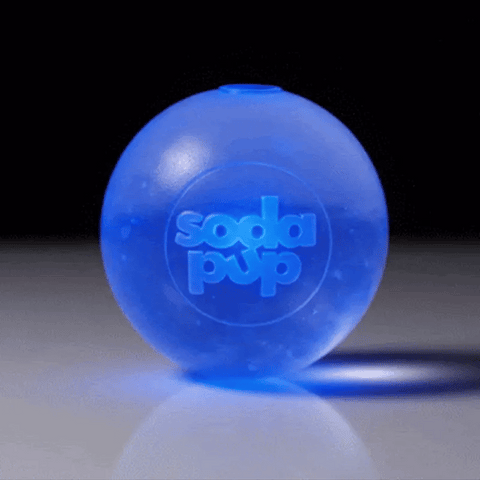 Strobe Ball Medium 2.8 Inch – Durable Floating Dog Toy | Made in USA SodaPup  Rubber Dog Toys