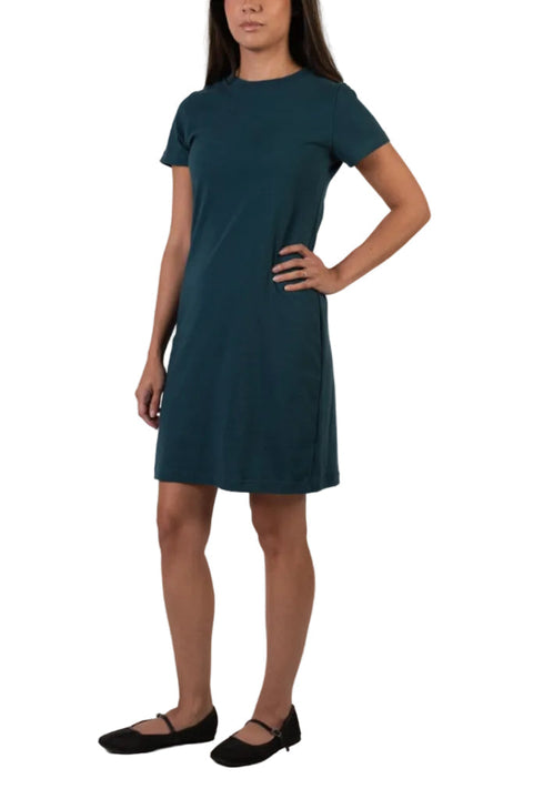 Organic Cotton Short Sleeve T-Shirt Dress – Fitted Mid-Thigh Style | Made in USA Spiritex | Sustainable Apparel  Women's Dresses