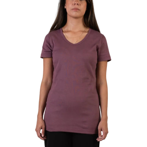 Women's Organic Cotton V-Neck Tee – Fitted Short Sleeve | Made in USA Spiritex | Sustainable Apparel  Women's Tees & Tanks