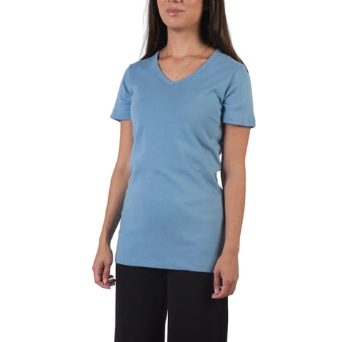 Women's Organic Cotton V-Neck Tee – Fitted Short Sleeve | Made in USA Spiritex | Sustainable Apparel  Women's Tees & Tanks