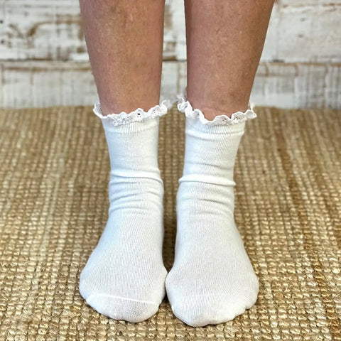 SWEET Lace Top Tube Socks - White Catherine Cole  socks