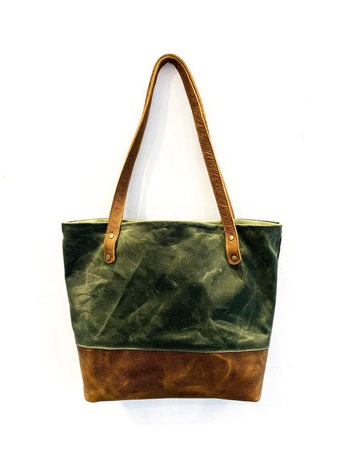 Saco River Canvas Tote Bag – Durable Leather Bottom – Handmade in Maine USA Rogue Industries  Tote Bag