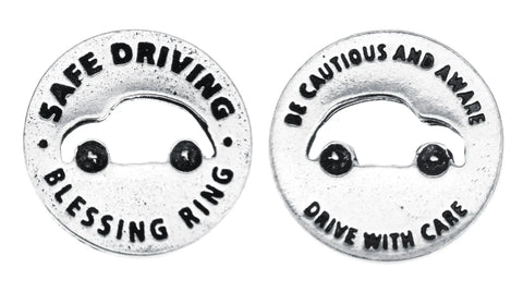 Safe Driving Blessing Ring Charm – Handcrafted Pewter Car Token | Inspirational Gift Made in USA Whitney Howard Designs  Blessing Ring